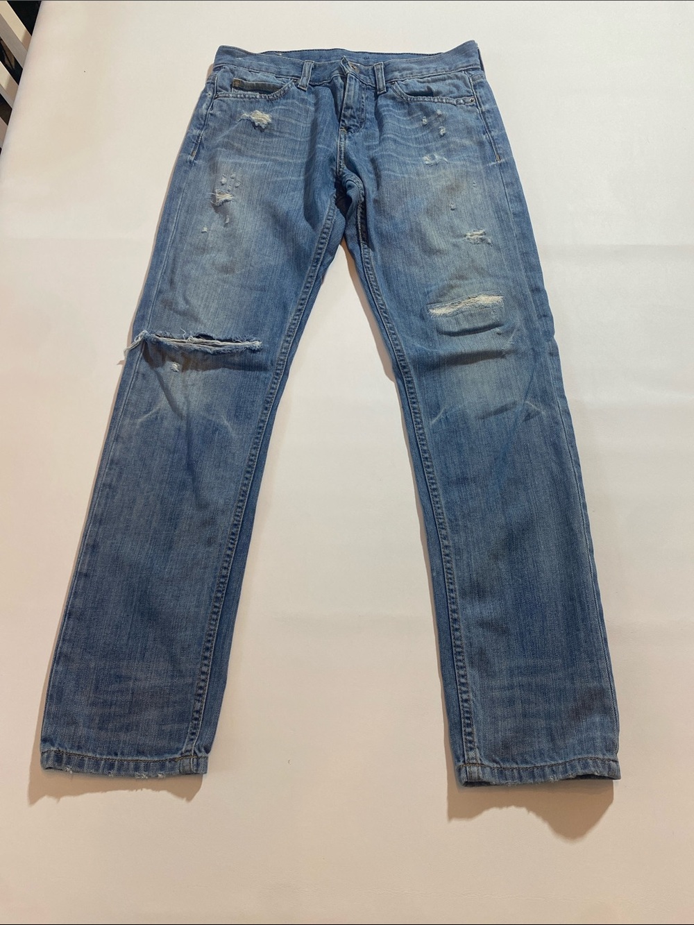 Banana Republic Distressed Medium Blue Boyfriend Jeans